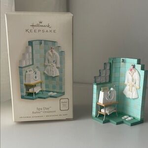 Hallmark Spa Day Barbie Ornament - White and Aqua